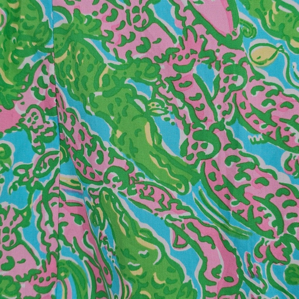 Lilly Pulitzer Jordan Strapless Dress 2 Chomp Chomp Green Pink Lace Trim - Picture 14 of 14